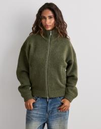 Nelly - Grøn - Knit Bomber Jacket