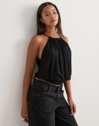 Nelly - Sort - Soft Drape Tie Back Top