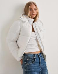 Nelly - Hvid - Everyday Shiny Puffer Jacket