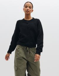 Nelly - Sort - Fuzzy Knit Cardigan