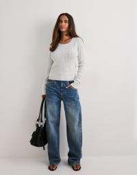 Nelly - Grå - Tight Cable Knit Sweater