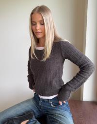 Nelly - Brun - Tight Cable Knit Sweater