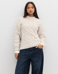 Vero Moda - Hvid - Vmmaybe Ls High Neck Cable Pullover