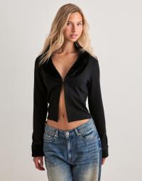 Nelly - Sort - Stunning Fur Cardigan