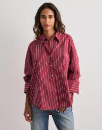 Only - Rød - Onloregon Nano Ls Shirt Wvn
