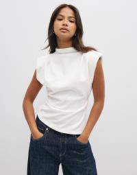 Vero Moda - Hvid - Vmsmilla Sl Detail Asm Top Jrs Exp