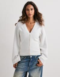 Nelly - Hvid - Tight Waist Knit Cardigan