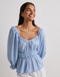 Vero Moda - Blå - Vmleya 3/4 Stripe Top Wvn