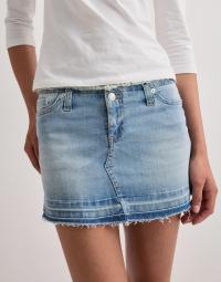 Nelly - Blå - No Waist Fringe Jeans Skirt