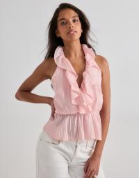 Nelly - Pink - Flounce Halter Neck Top