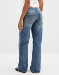 Nelly - Blå - Low Loose Flare Jeans