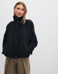Nelly - Sort - High Collar Wool Bomber