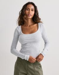 Nelly - Grå - Perfect Rib LS Top