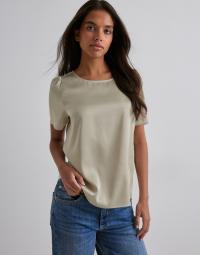 Pieces - Beige - Pcjessa Ss O-Neck Top Wvn Noos Bc