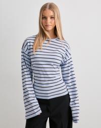 Nelly - Blå - Tie Waist LS Top