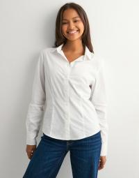 Pieces - Hvid - Pcsussi Ls Shirt Wvn Noos