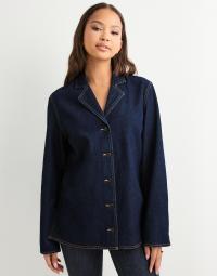 Vero Moda - Blå - Vmkanika Ls Denim Blazer Shirt SI35