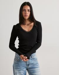 Only - Sort - Onlsara Sharai L/S V-Neck Top Jrs N
