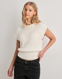 Nelly - Hvid - Chunky knit top