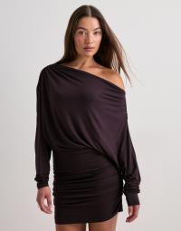 Nelly - Brun - Slouchy Ruche Dress