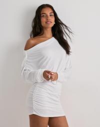 Nelly - Hvid - Slouchy Ruche Dress
