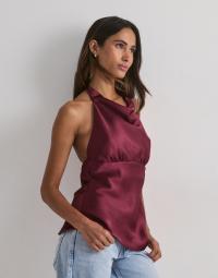 Nelly - Rød - Drapy Satin Top