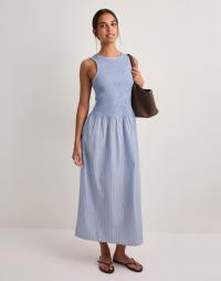 Vero Moda - Blå - Vmleya Sl 7/8 Stripe Smock Dress Wv