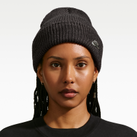 Nike Peak Futura-beanie med højt opslag og metal - sort