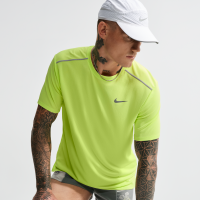Nike Miler Dri-FIT-løbeoverdel med korte ærmer til mænd - gul