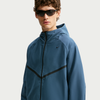 Maskinstrikket Nike Tech Shori Windrunner-jakke med fuld lynlås til mænd - blå