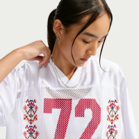 Oversized Nike -trøje med korte ærmer og grafik til kvinder - hvid