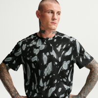 Nike Miler Dri-FIT UV Protection-løbeoverdel med korte ærmer til mænd - sort