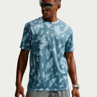 Nike Miler Dri-FIT UV Protection-løbeoverdel med korte ærmer til mænd - blå