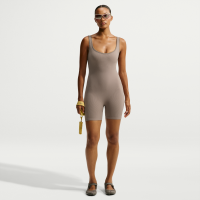 NikeSKIMS Ribbed Seamless-bodysuit (13 cm) med rund hals til kvinder - brun