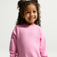 Oversized Nike Studio Fleece-crewtrøje til småbørn - Pink