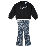 Nike-sæt med crewtrøje og leggings med print til babyer (12-24 mdr.) - sort