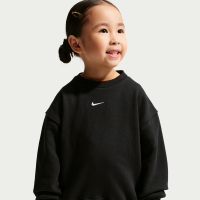 Oversized Nike Studio Fleece-crewtrøje til småbørn - sort