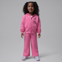 Todelt Jordan Brooklyn Fleece-hættetrøje-sæt med lynlås i fuld længde til småbørn - Pink