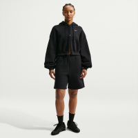 Oversized Nike Studio Fleece-shorts i medium vægt med høj talje til kvinder - sort