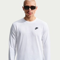 Langærmet Nike Club-T-shirt til mænd - hvid