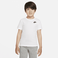 Broderet Nike Futura-T-shirt til mindre børn - hvid