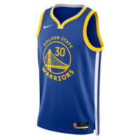 Golden State Warriors Steph Curry Icon Edition 2022/23 Nike Dri-FIT NBA Swingman-trøje - blå