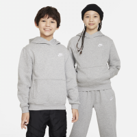 Nike Club Fleece-pullover-hættetrøje til større børn - grå