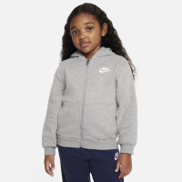 Nike Club Fleece-hættetrøje med lynlås til mindre børn - grå