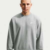 Nike Club-crewtrøje i french terry til mænd - grå