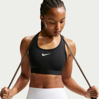 Nike Swoosh-sports-bh med medium støtte og indlæg til kvinder - sort