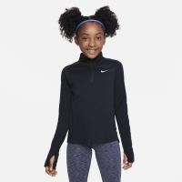 Langærmet Nike Dri-FIT-top med 1/4 lynlås til piger - sort