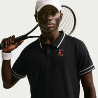 NikeCourt Heritage-tennispolo til mænd - sort