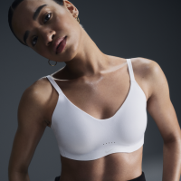 Justerbar Nike Alate Minimalist-sports-bh med let støtte og indlæg til kvinder - hvid