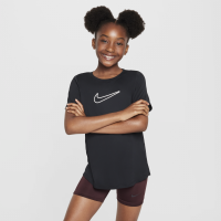 Kortærmet Nike One Fitted Dri-FIT-trøje til større børn (piger) - sort